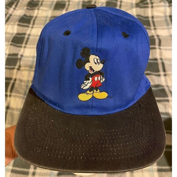Vintage Disney Blue Mickey Mouse Adult SnapBack Hat - Picture 2 of 11
